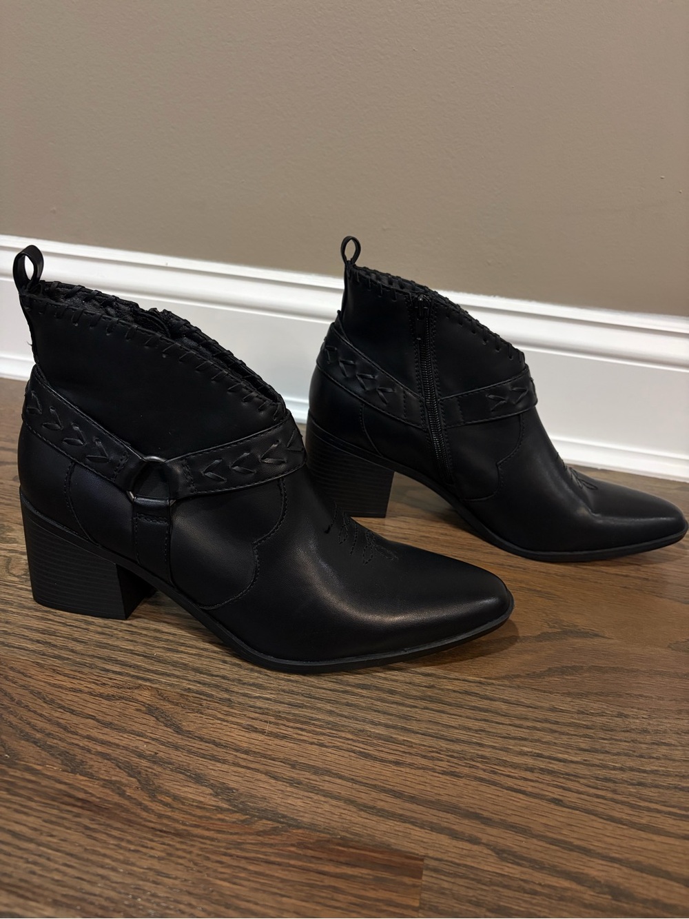 Frye and Co. | Womens Black Palma Stacked Heel Booties Size 11 boots shoes NWOB